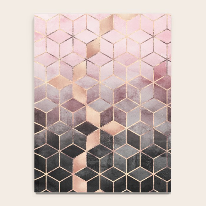 Pink And Grey Gradient Cubes Notebook Gallery Image 4