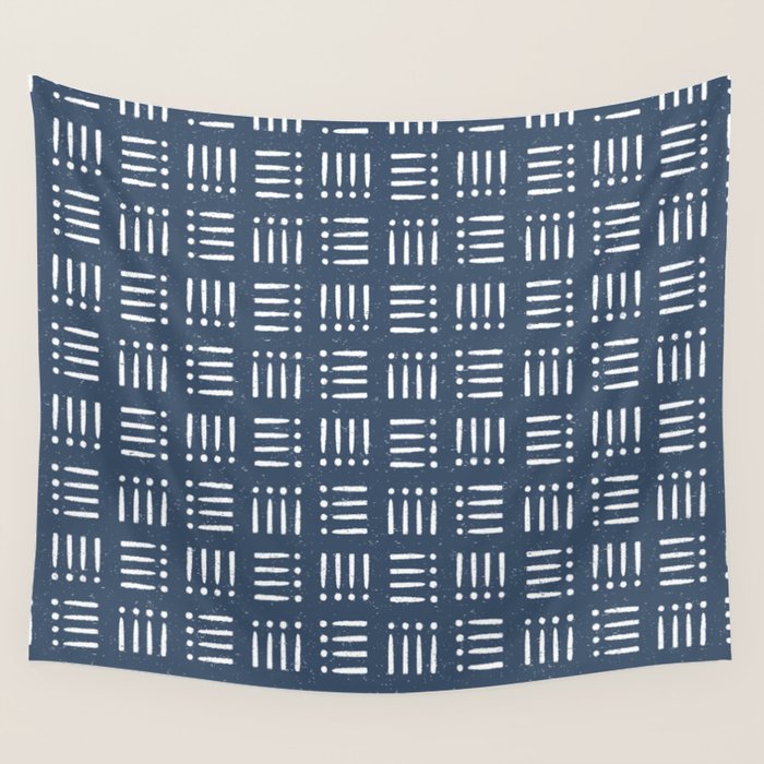 Mudcloth | Classic Blue Wall Tapestry Gallery Image 1