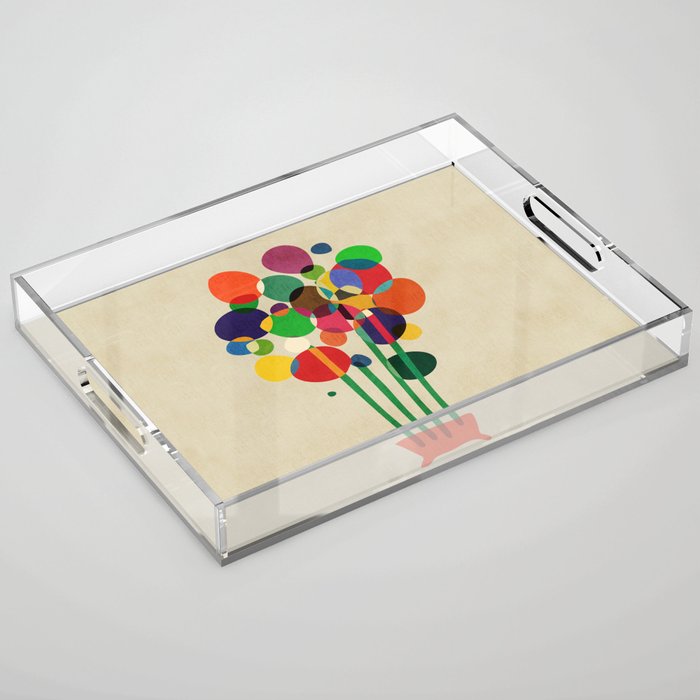 Happy flowers in the vase Acrylic Tray Gallery Image 1