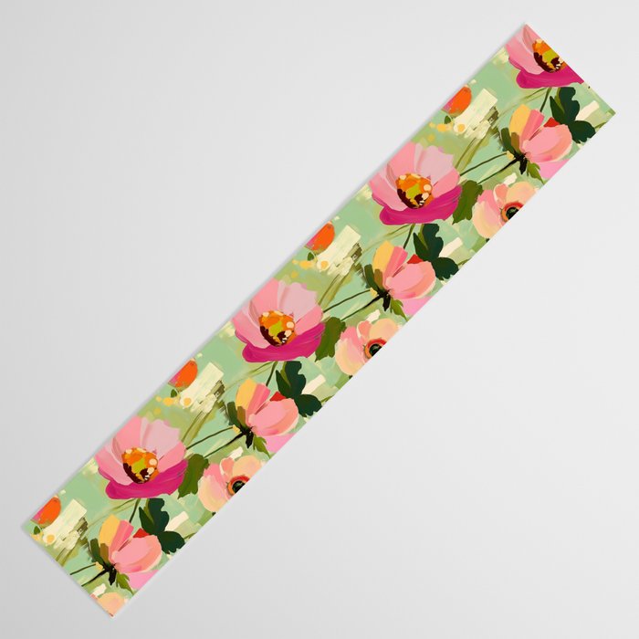 Bold Impressionist Floral Pattern Table Runner Gallery Image 3