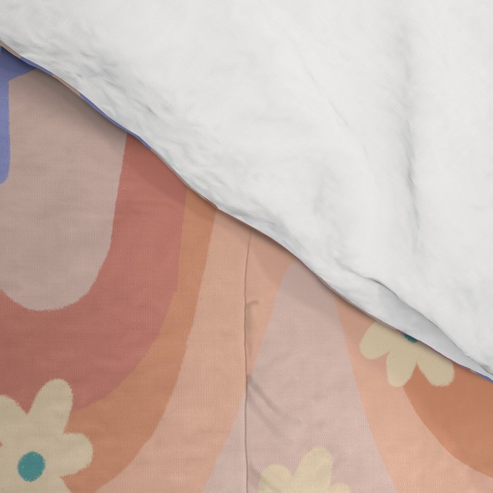70s Retro Floral vibe Comforter Gallery Image 4