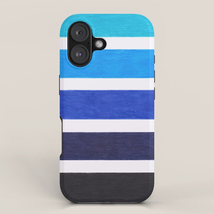 Colorful Blue Stripe Pattern iPhone Case Gallery Image 1