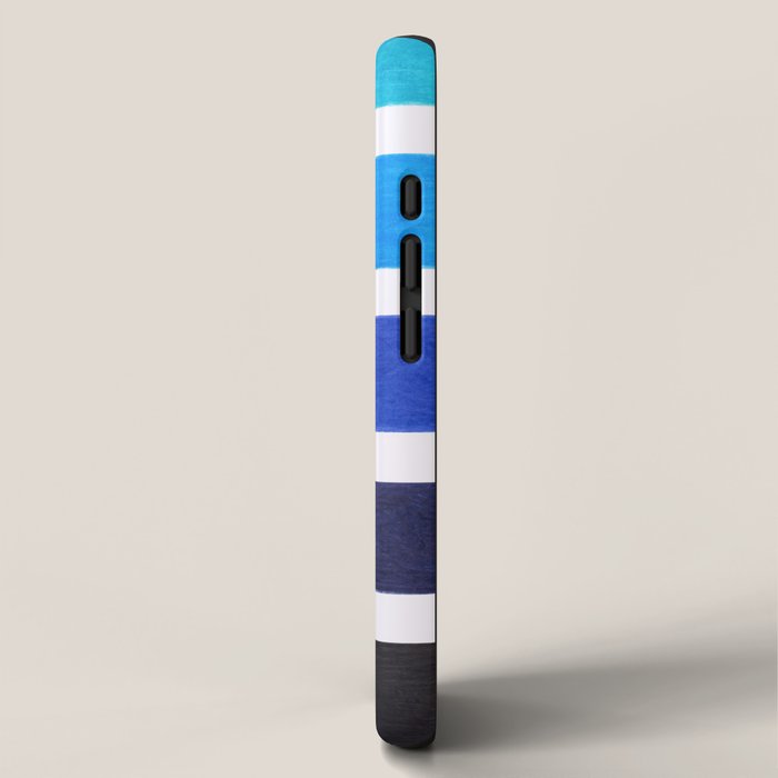 Colorful Blue Stripe Pattern iPhone Case Gallery Image 2