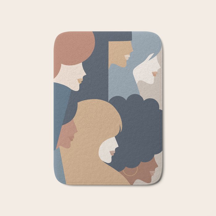 Girl Power portrait - we persist - Earthy #girlpower Bath Mat Gallery Image 1