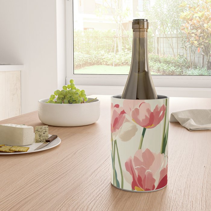 Coral Tulips in Bloom Wine Chiller Gallery Image 4