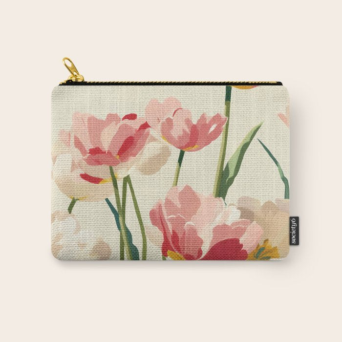 Coral Tulips in Bloom Carry All Pouch Gallery Image 1