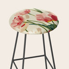 Coral Tulips in Bloom Stool Gallery Image 2