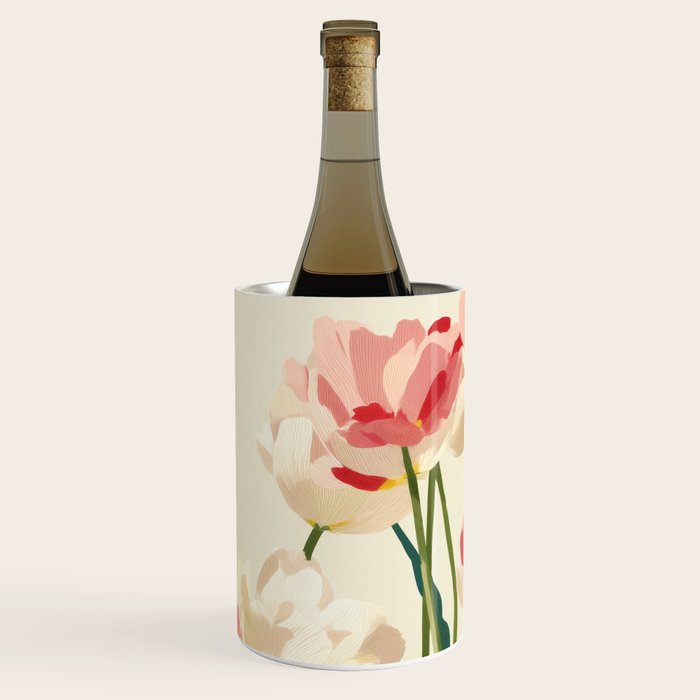 Coral Tulips in Bloom Wine Chiller Gallery Image 2