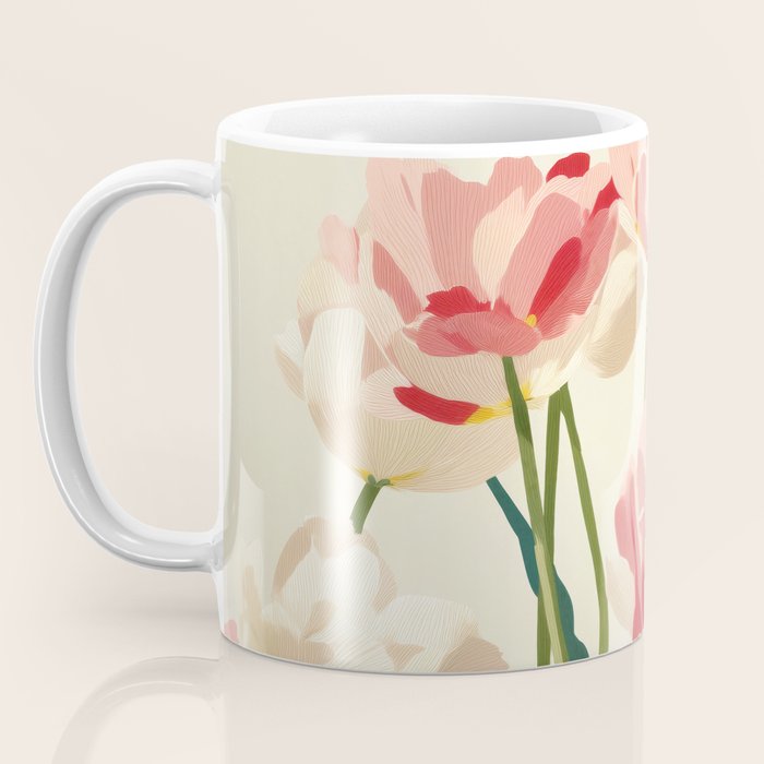 Coral Tulips in Bloom Coffee Mug Gallery Image 3