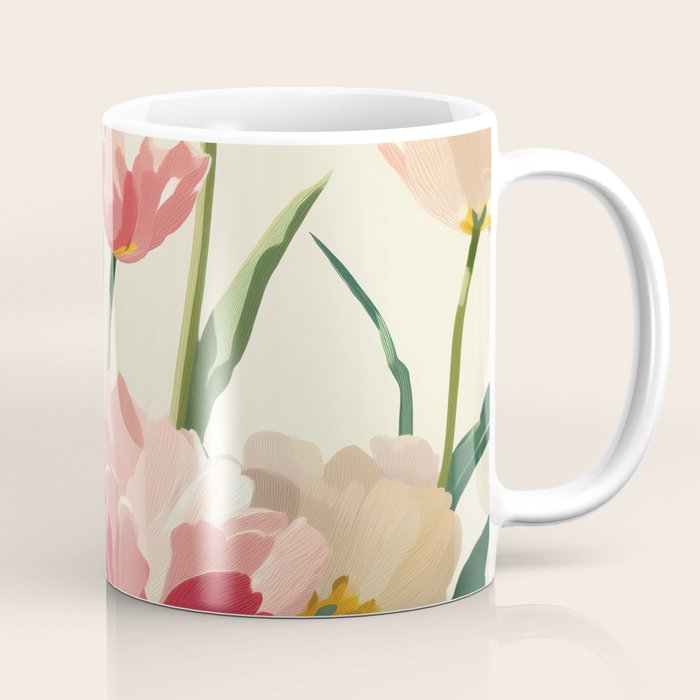 Coral Tulips in Bloom Coffee Mug Gallery Image 1