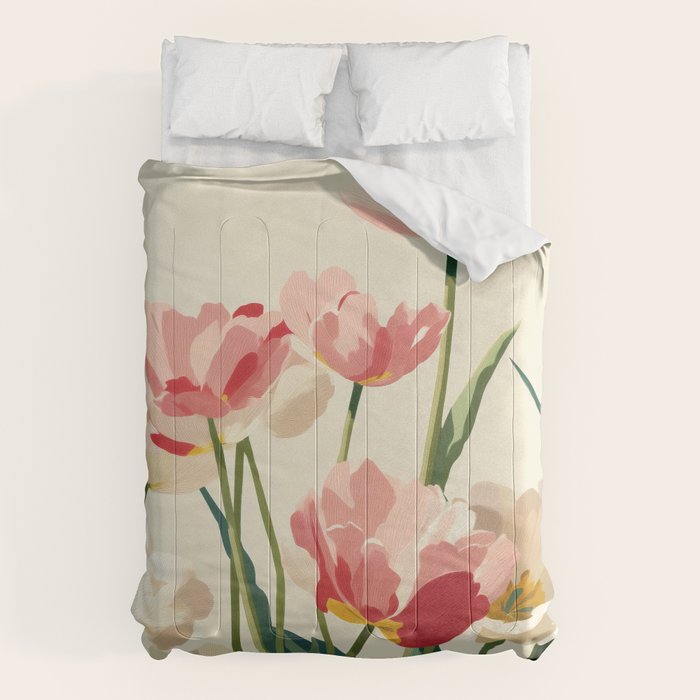 Coral Tulips in Bloom Comforter Gallery Image 6