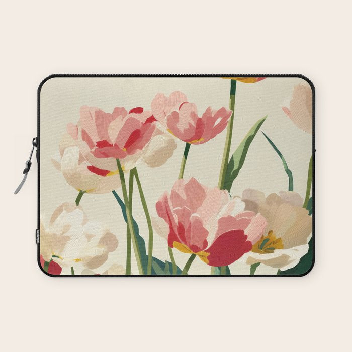 Coral Tulips in Bloom Laptop Sleeve Gallery Image 1