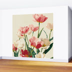 Coral Tulips in Bloom Wall Mural Gallery Image 2