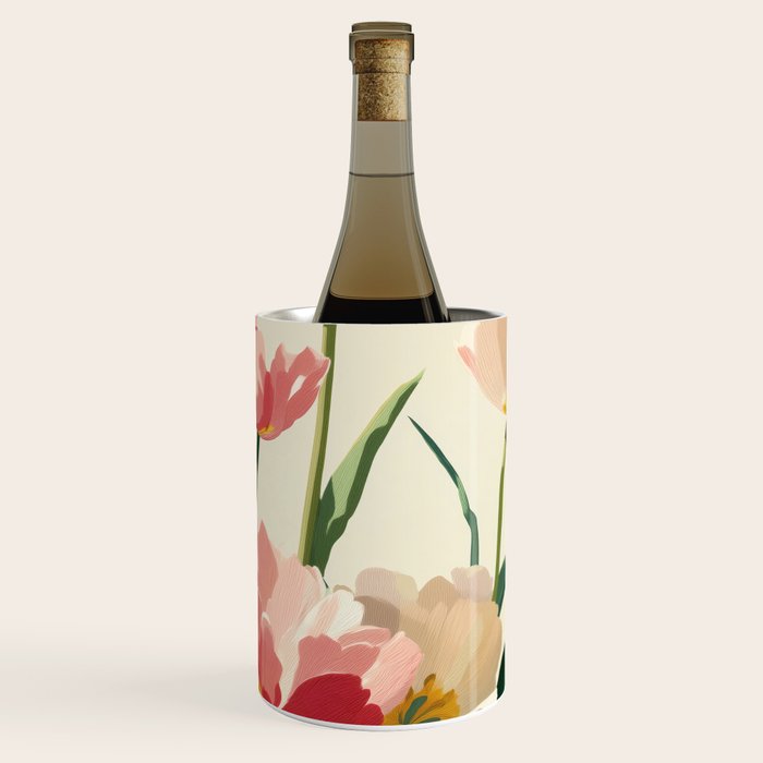 Coral Tulips in Bloom Wine Chiller Gallery Image 3