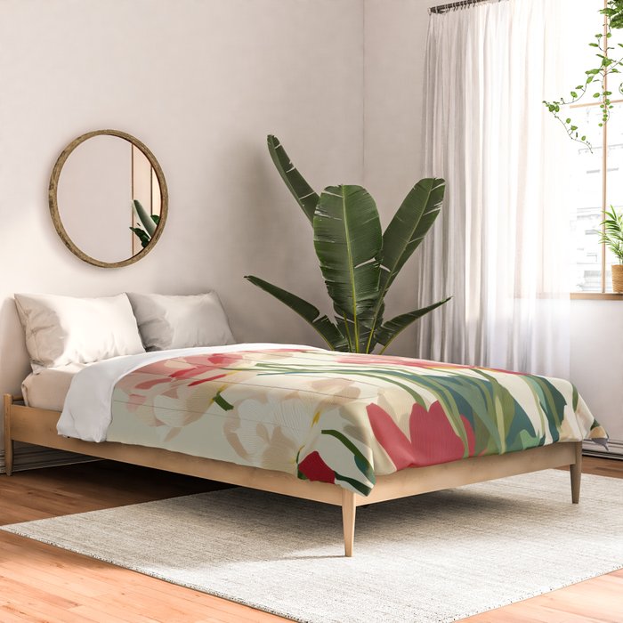 Coral Tulips in Bloom Comforter Gallery Image 2