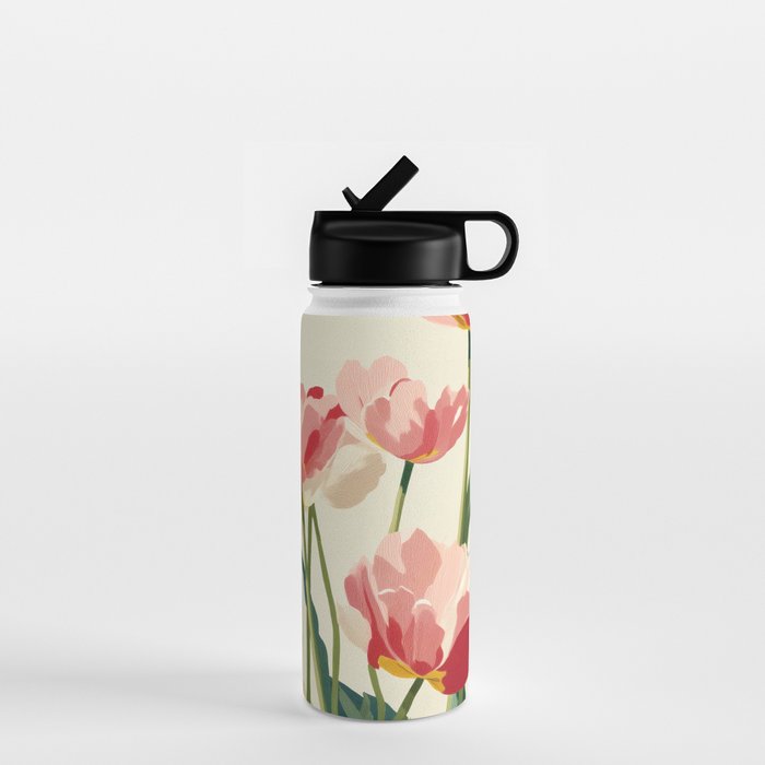 Coral Tulips in Bloom Water Bottle Gallery Image 1