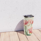 Coral Tulips in Bloom Travel Mug Gallery Image 4