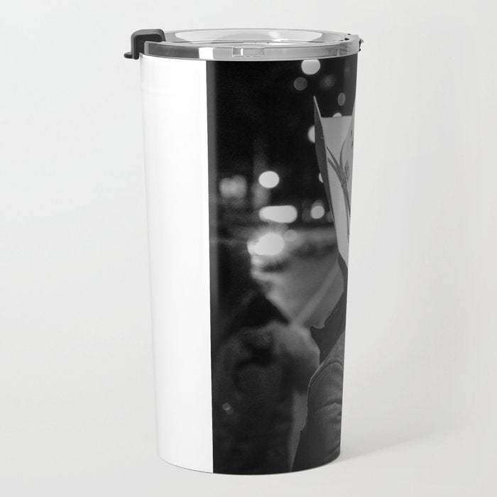 New York City cowboy night out in Black and white Travel Mug Gallery Image 3