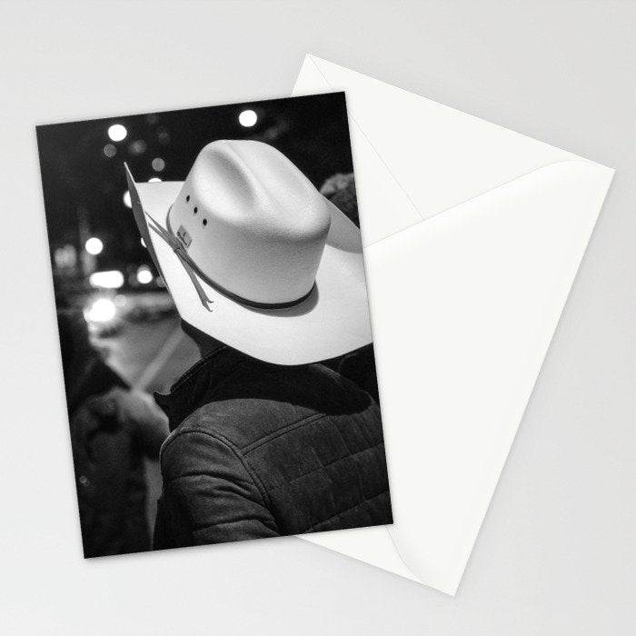 New York City cowboy night out in Black and white Stationery Card Gallery Image 2