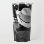 New York City cowboy night out in Black and white Travel Mug Gallery Image 1