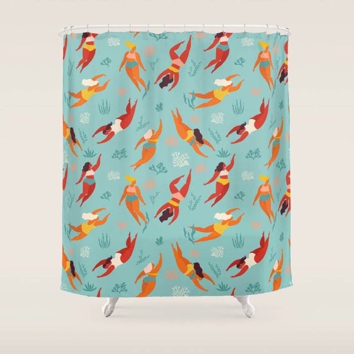 Swimming girl Shower Curtain Gallery Image 1