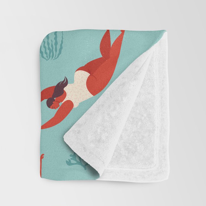 Swimming girl Throw Blanket Gallery Image 3