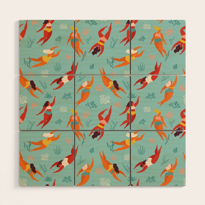 Swimming girl Wood Wall Art Gallery Image 1