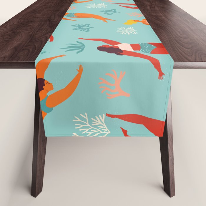 Swimming girl Table Runner Gallery Image 1