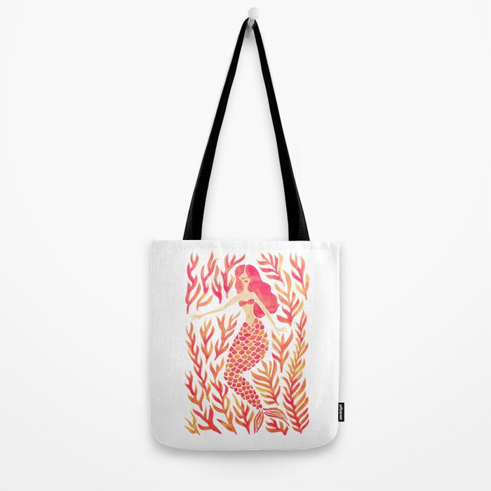 Kelp Forest Mermaid - Peach Palette Tote Bag Gallery Image 2