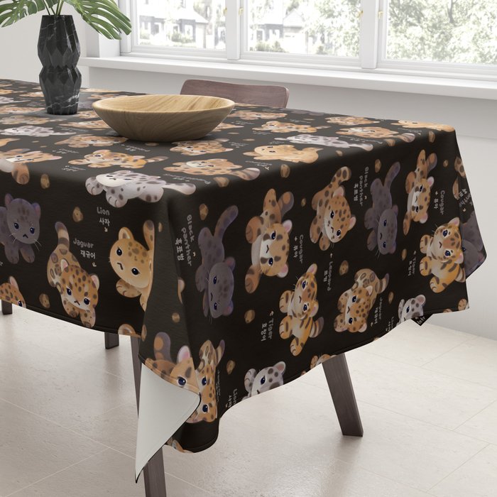 The year of big cat cubs - dark Tablecloth Gallery Image 3