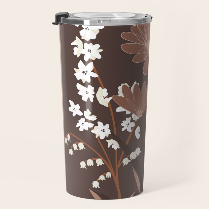 Floral Mocha 1 Travel Mug Gallery Image 3