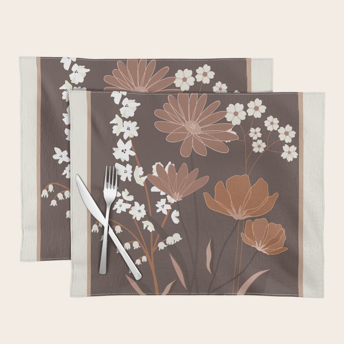 Floral Mocha 1 Placemat Gallery Image 1