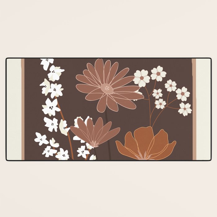 Floral Mocha 1 Desk Mat Gallery Image 3