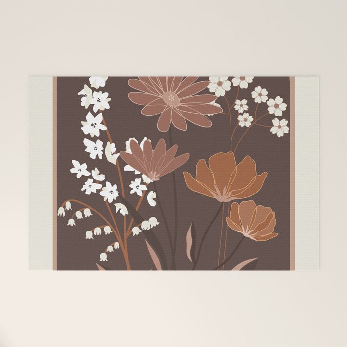 Floral Mocha 1 Welcome Mat Gallery Image 1