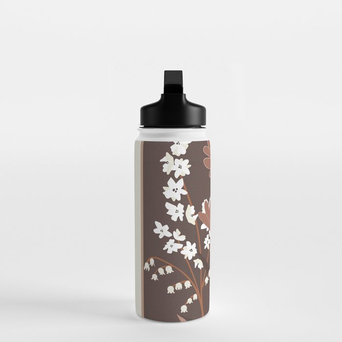Floral Mocha 1 Water Bottle Gallery Image 3