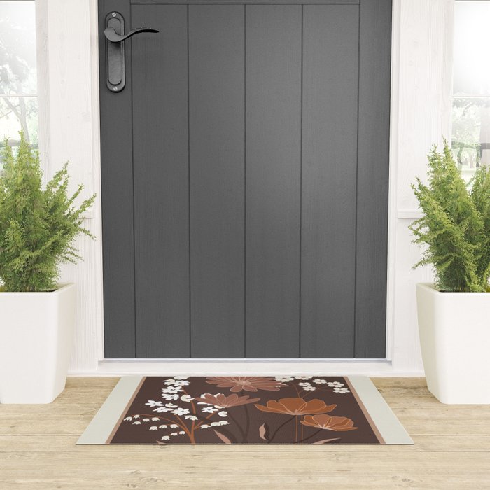 Floral Mocha 1 Welcome Mat Gallery Image 3