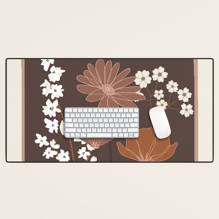 Floral Mocha 1 Desk Mat Gallery Image 1