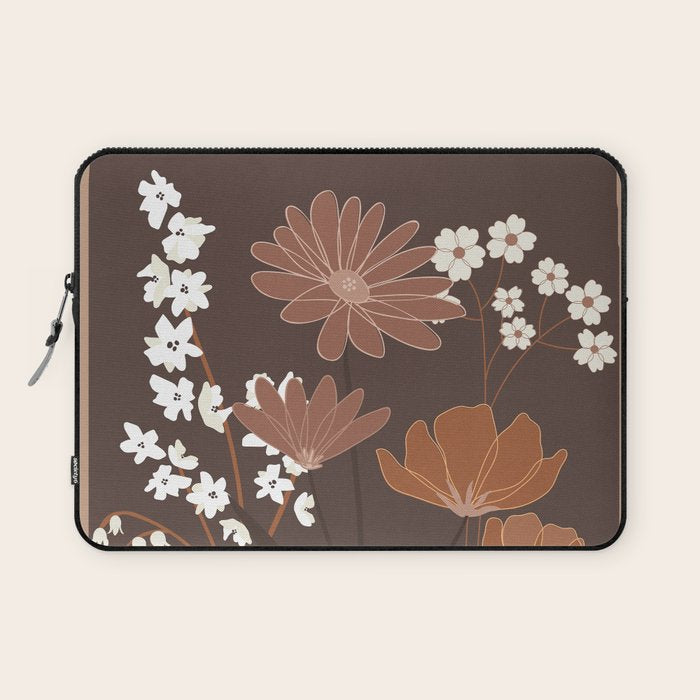 Floral Mocha 1 Laptop Sleeve Gallery Image 1