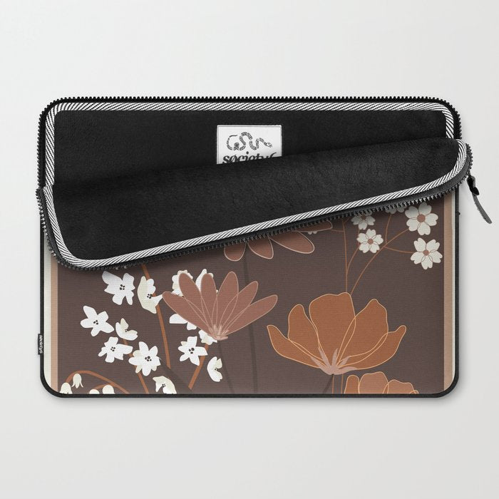 Floral Mocha 1 Laptop Sleeve Gallery Image 2