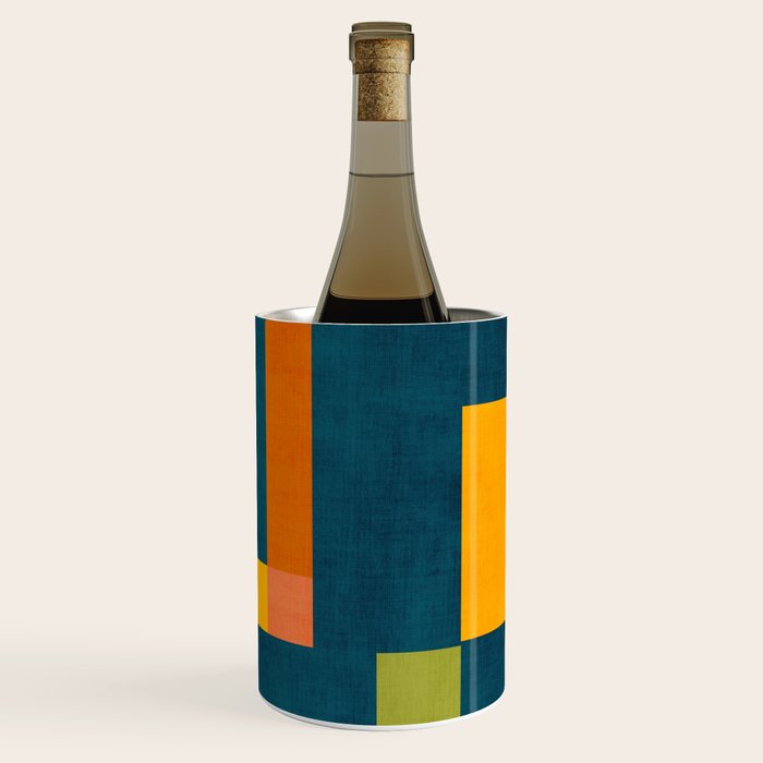 Mid-Century Modern Geometric Colorful Artwork Wine Chiller Gallery Image 3