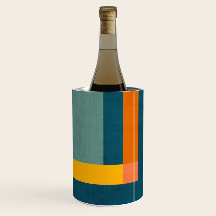 Mid-Century Modern Geometric Colorful Artwork Wine Chiller Gallery Image 1