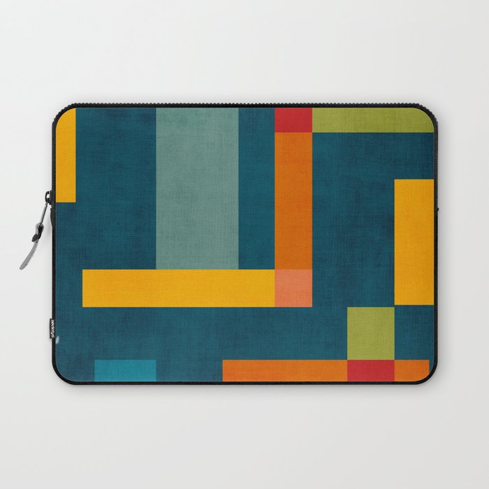 Mid-Century Modern Geometric Colorful Artwork Laptop Sleeve Gallery Image 1