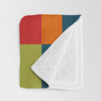 Mid-Century Modern Geometric Colorful Artwork Throw Blanket Gallery Image 3