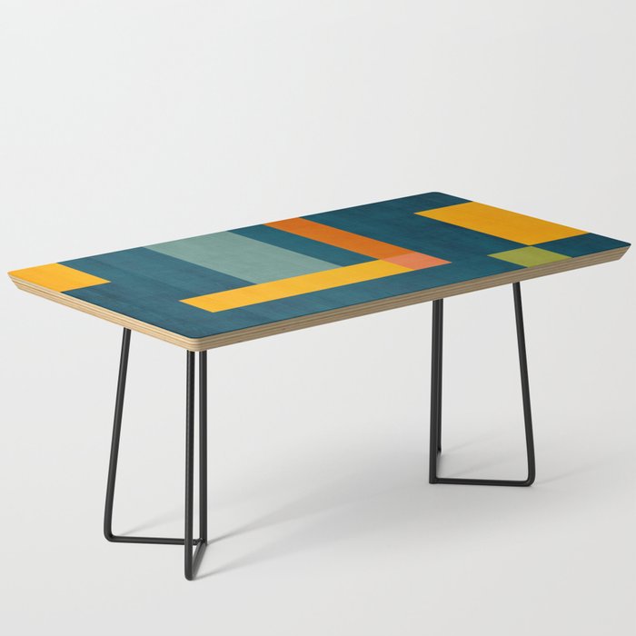 Mid-Century Modern Geometric Colorful Artwork Coffee Table Gallery Image 1