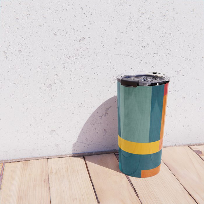 Mid-Century Modern Geometric Colorful Artwork Travel Mug Gallery Image 4