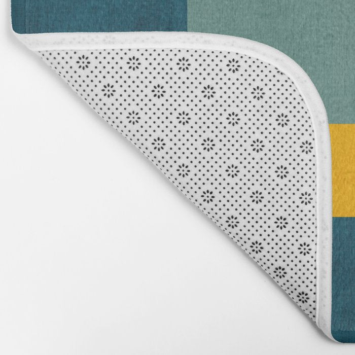Mid-Century Modern Geometric Colorful Artwork Bath Mat Gallery Image 2