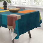 Mid-Century Modern Geometric Colorful Artwork Tablecloth Gallery Image 3