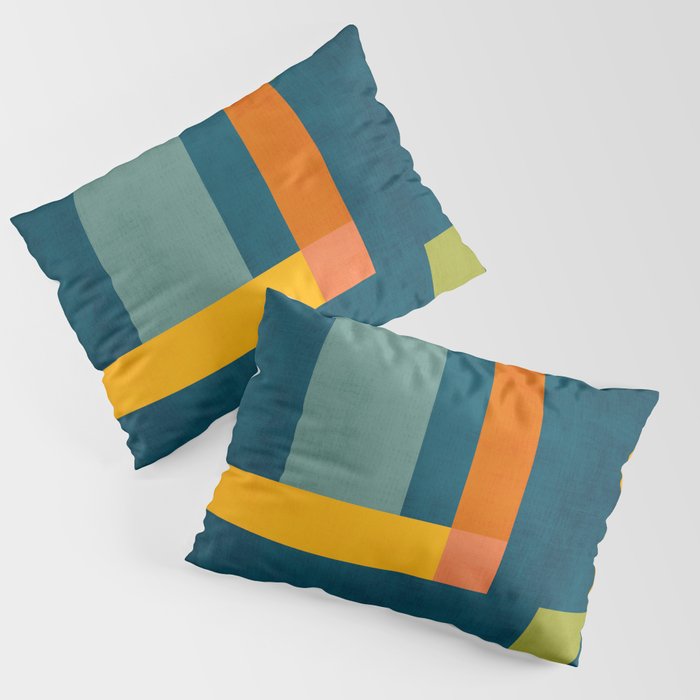 Mid-Century Modern Geometric Colorful Artwork Pillow Sham Gallery Image 1