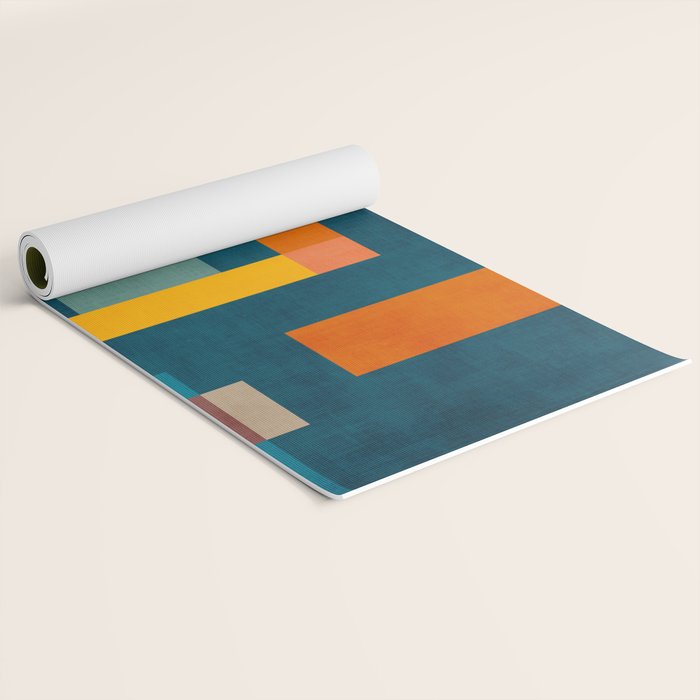 Mid-Century Modern Geometric Colorful Artwork Yoga Mat Gallery Image 2