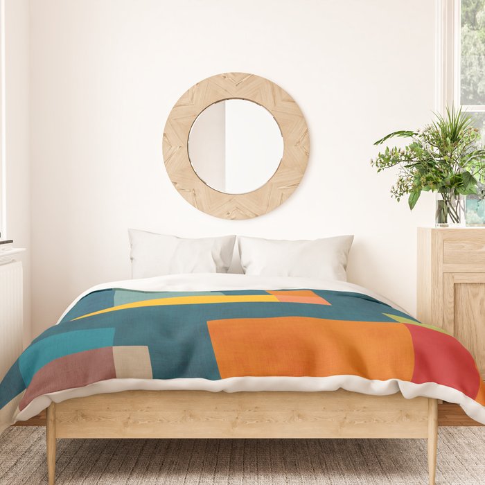 Mid-Century Modern Geometric Colorful Artwork Duvet Cover Gallery Image 3
